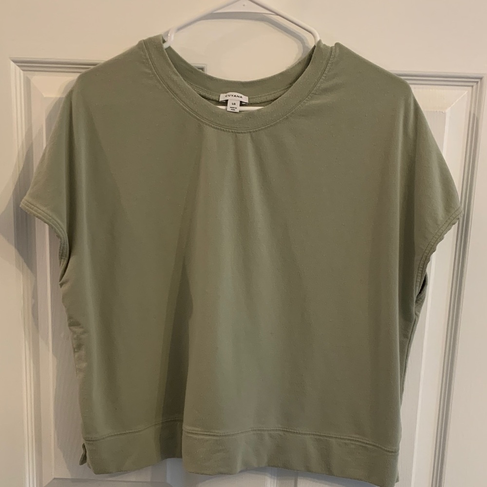 Cuyana Sage green Short Sleeve Tee